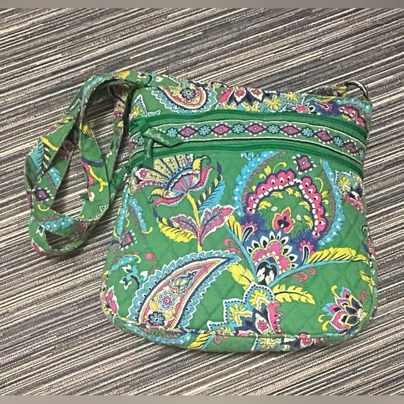 Vera Bradley Triple Zip Hipster Crossbody Bag in Emerald Paisley - Picture 2 of 6